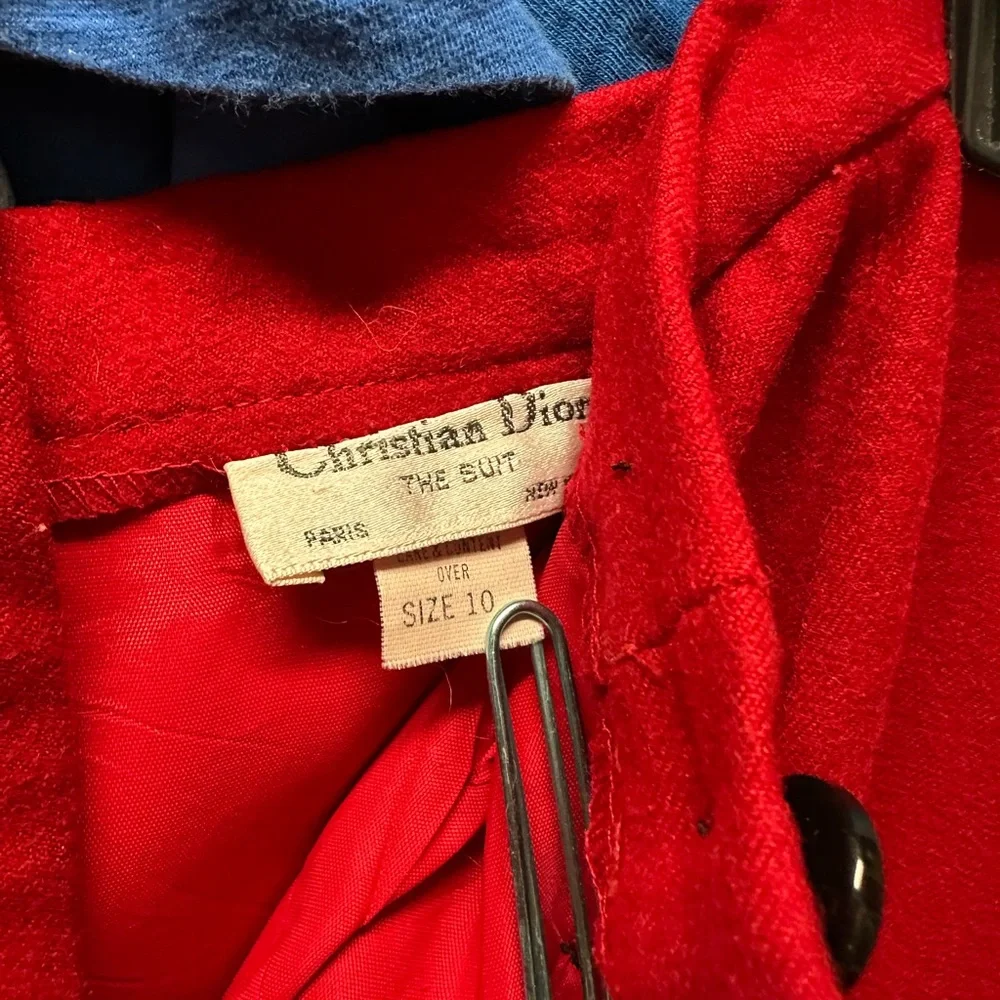 Dior Vibrant Red Women's Blazer with pleated skirt